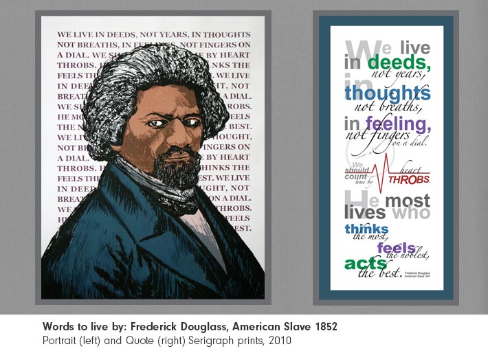 Screenprint portrait and quote of Frederick Douglass